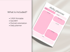 Minimal Pink Daily Planner | Digital & Printable Productivity Sheet