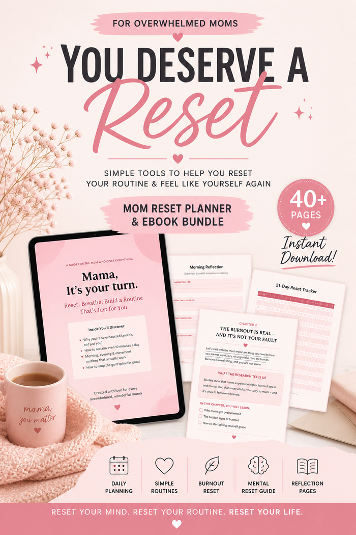 Simple Reset Planner and eBook Bundle for Busy Moms Instant Download